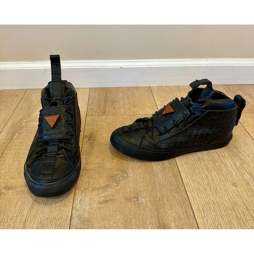 K1X x Patrick Mohr MK5 Rare High Top Designer Sneakers Trainers Blk Leather Sz 7
